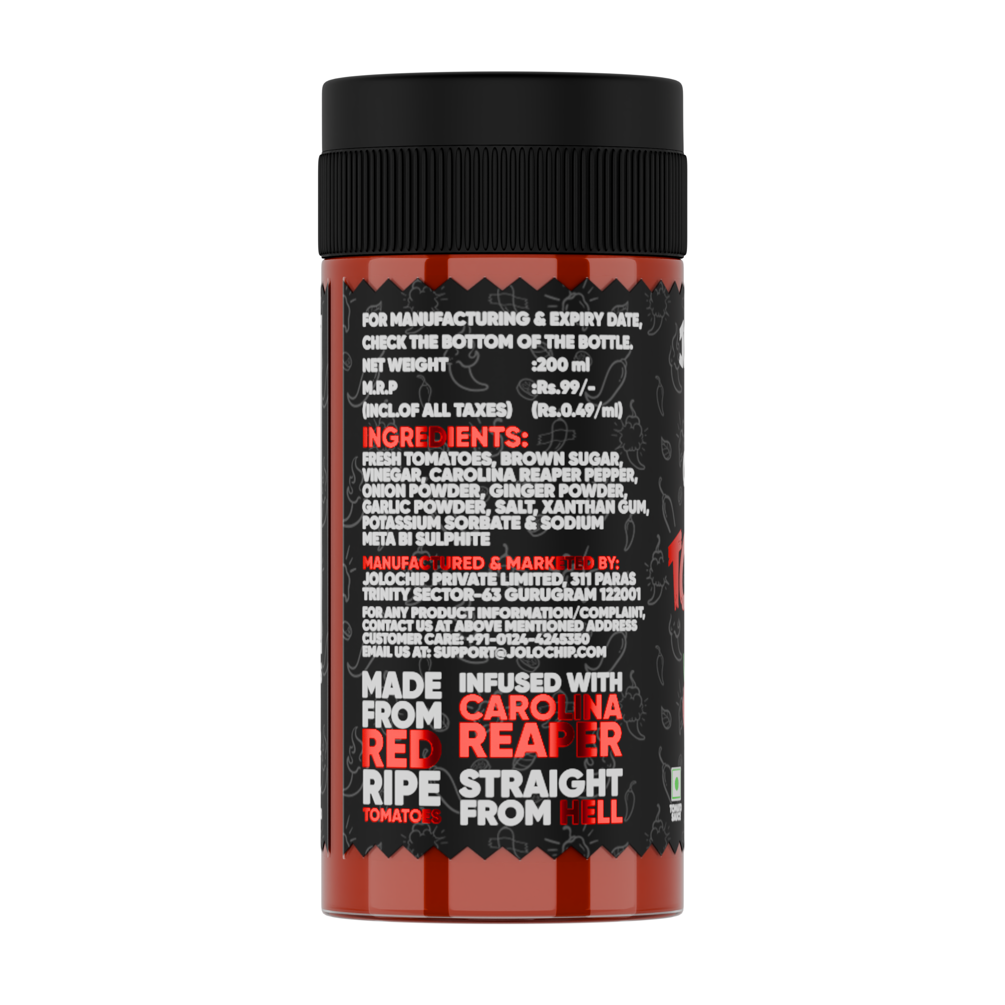 JOLOSAUCE CAROLINA REAPER INFUSED TOMATO KETCHUP